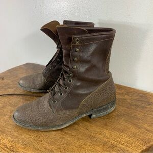 Boulet vintage 70s cowboy combat style leather boots